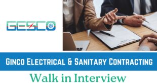 Ginco Electrical Walk in Interview 2026 – MEP Jobs in Dubai